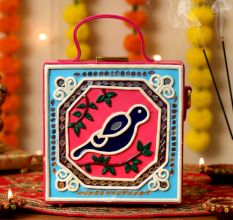 Handcrafted Vegan Leather Bird Lippan Mirror Sling Bag